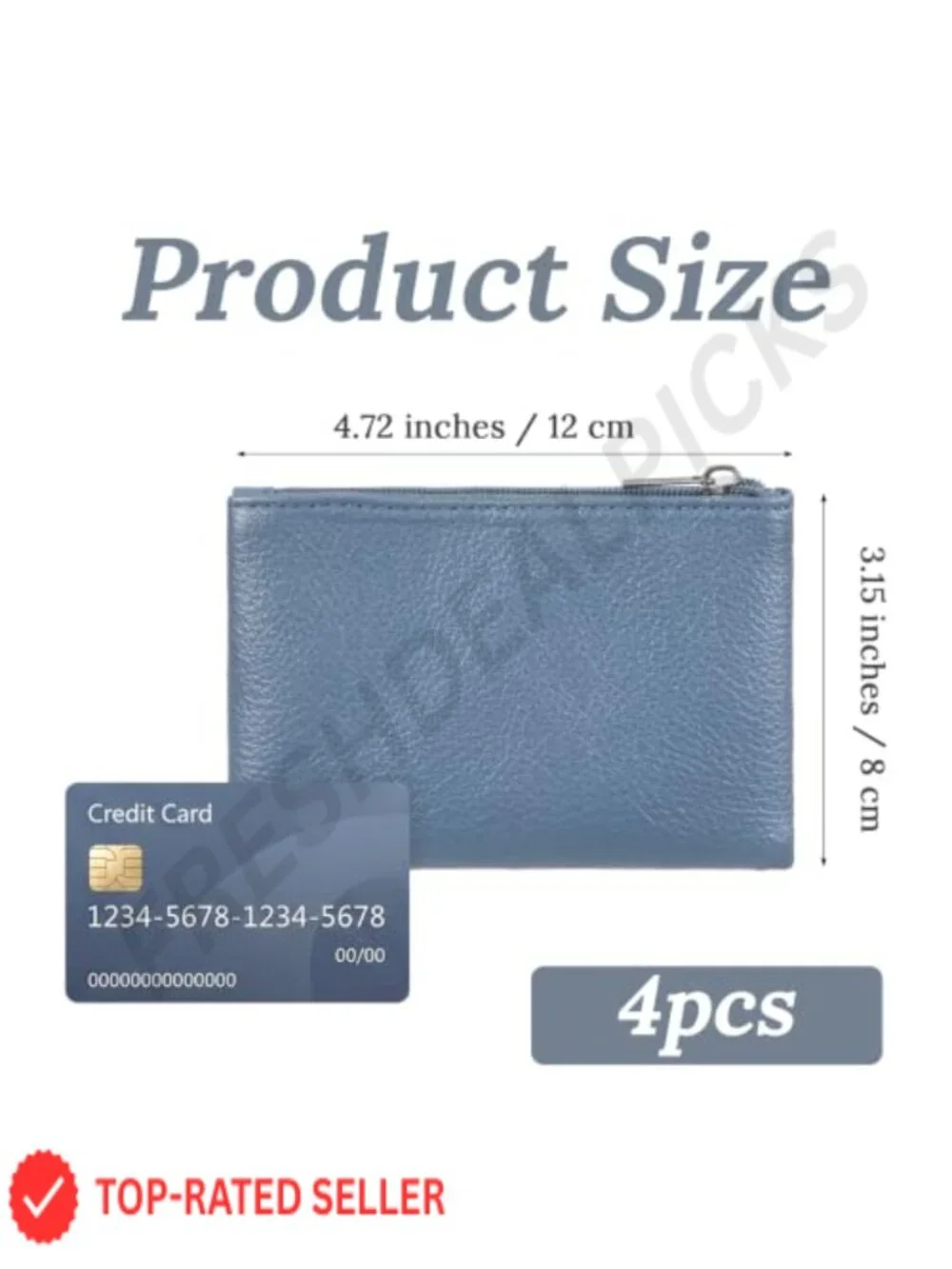 Set of 4 PU Leather Coin Purse Mini Pouch Change Wallet Card Holder
